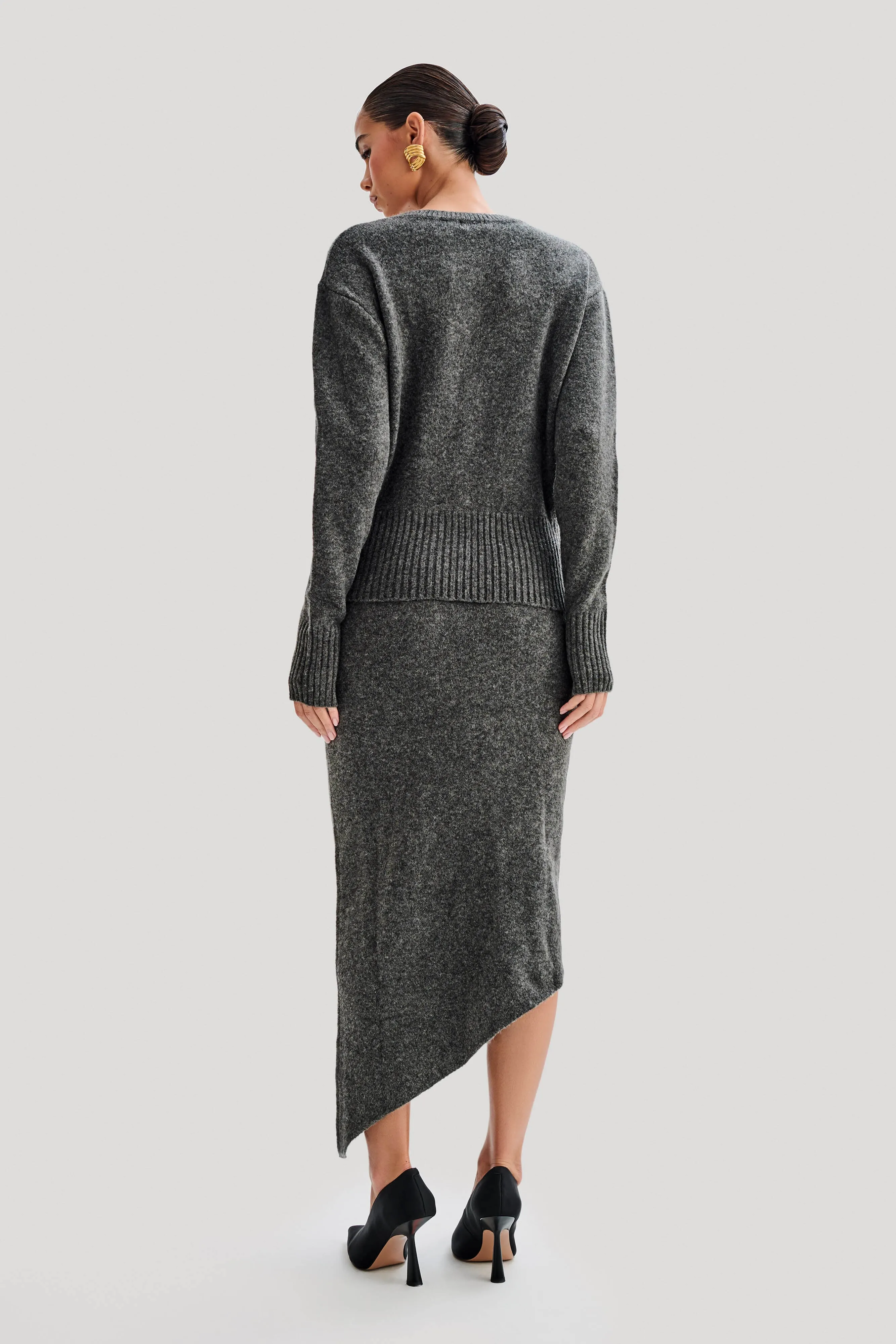 Genevieve Oversized Knit Cardigan - Charcoal sold by Meshki product image thumbnail 4