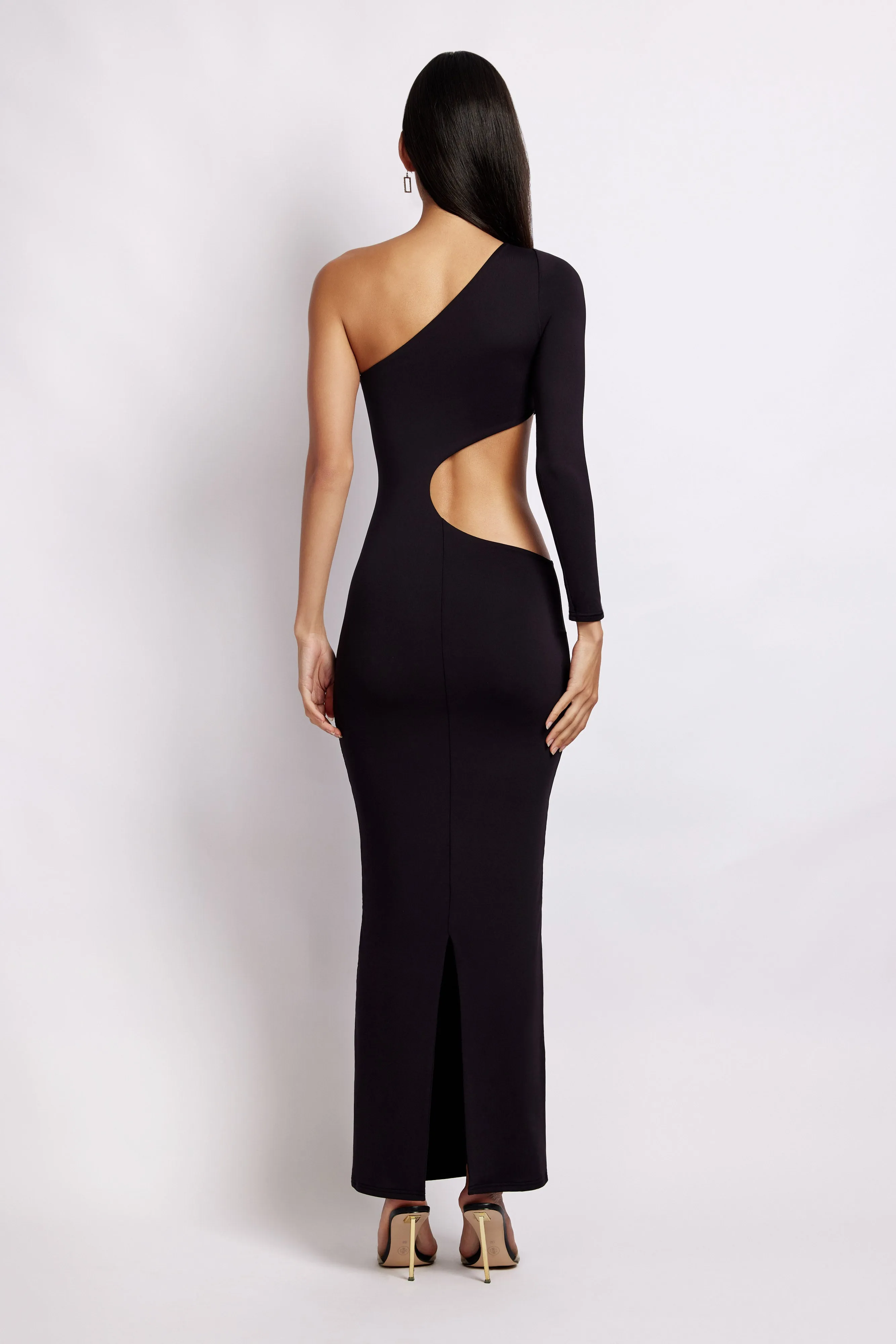 Joyce One Shoulder Cut Out Maxi Dress - Black sold by Meshki product image thumbnail 3