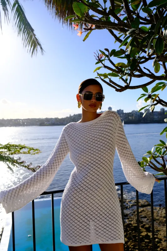 Galilea Knit Mini Dress - Ivory sold by Meshki