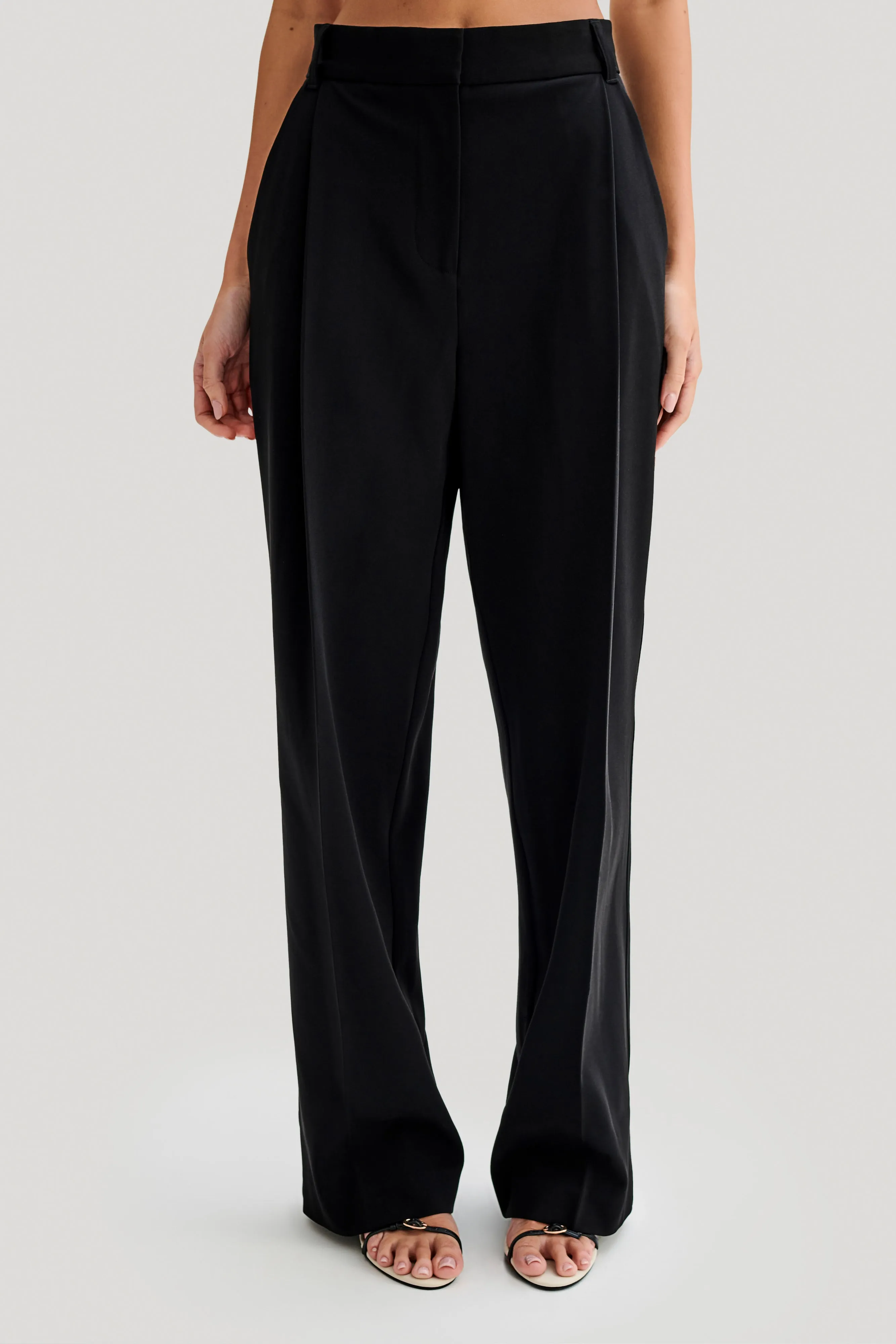 Amelie Suiting Straight Leg Pants - Black sold by Meshki product image thumbnail 2