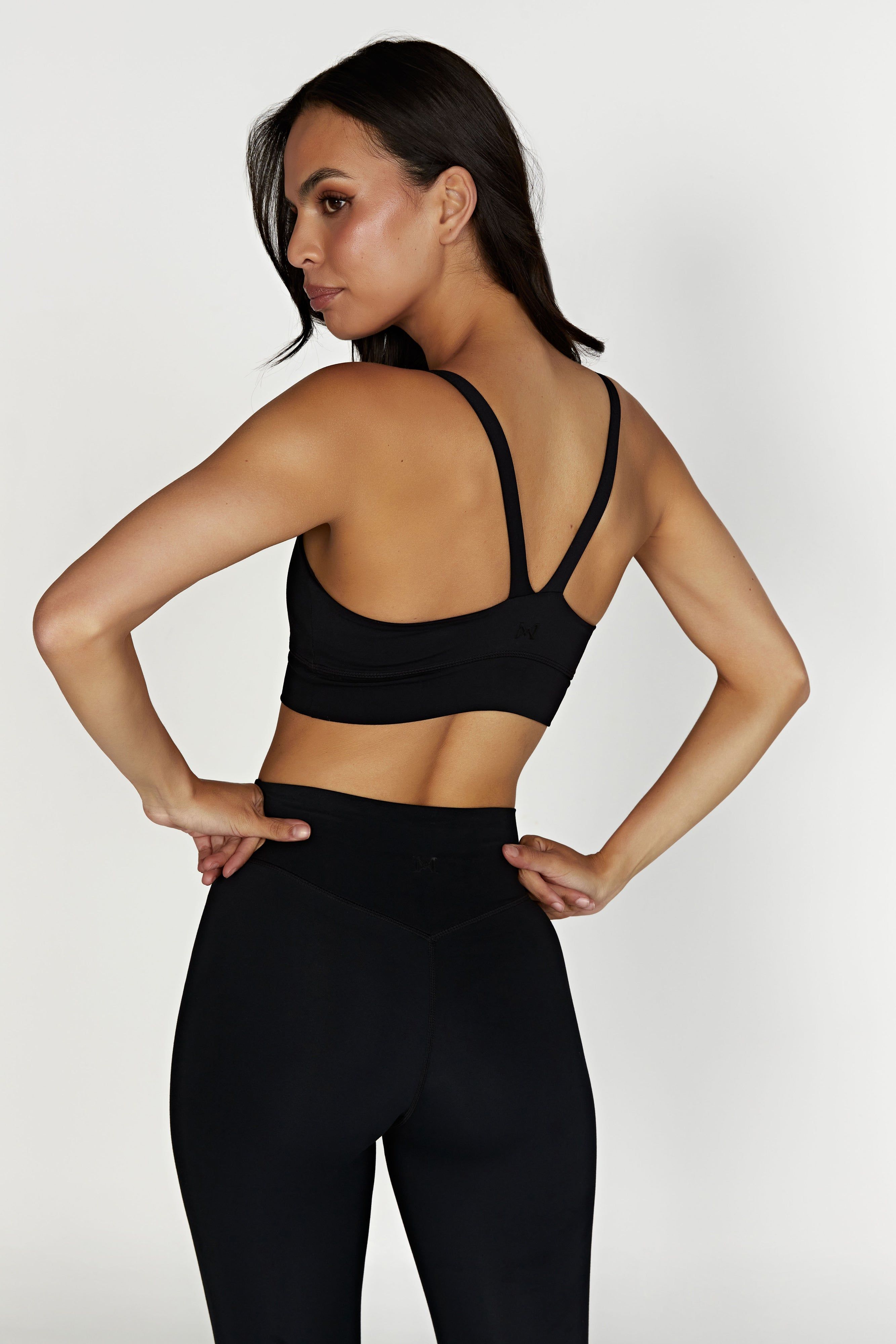Elise V Back Cami Crop Top - Black sold by Meshki product image thumbnail 2