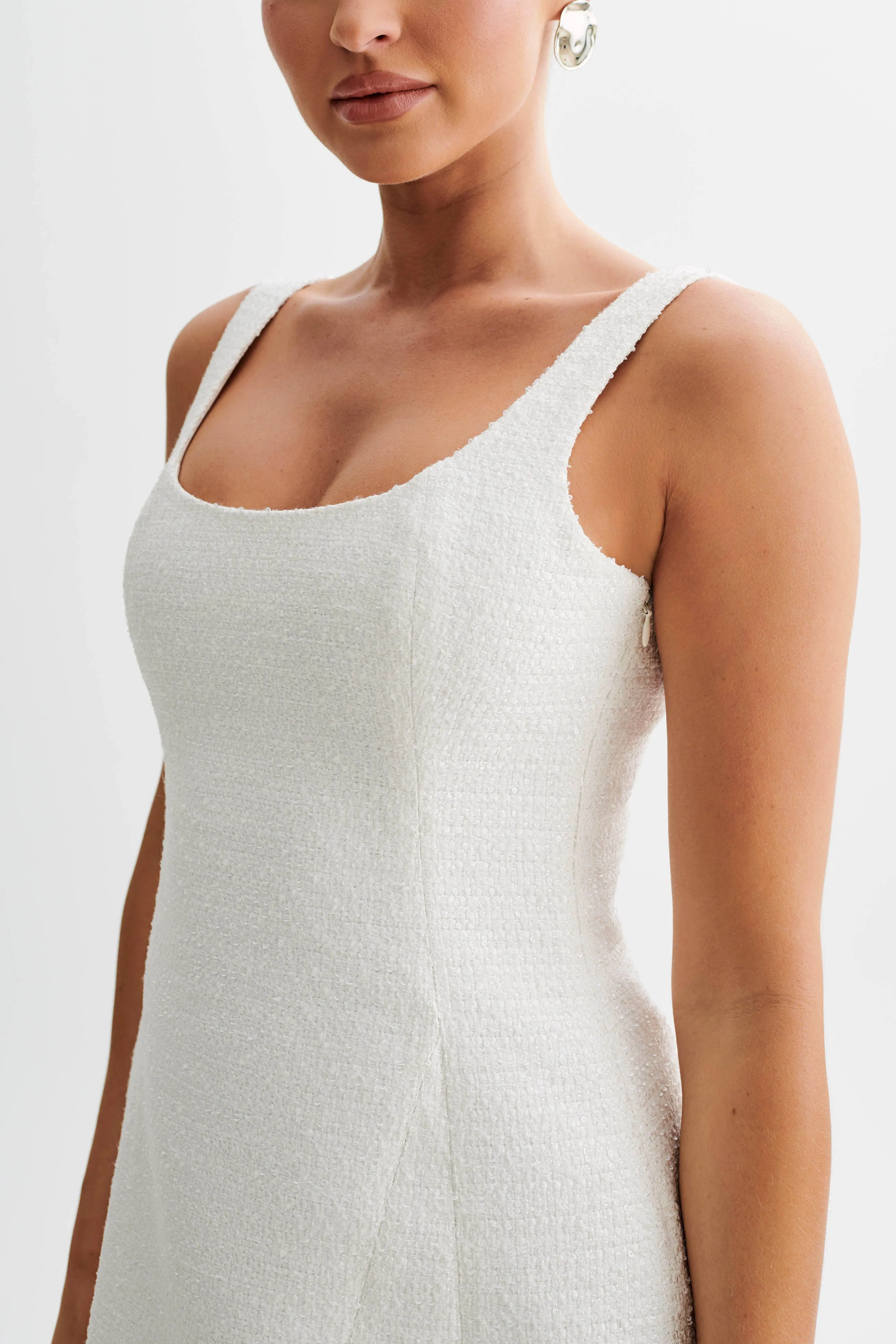 Beth Tweed Mini Dress - White sold by Meshki product image thumbnail 2