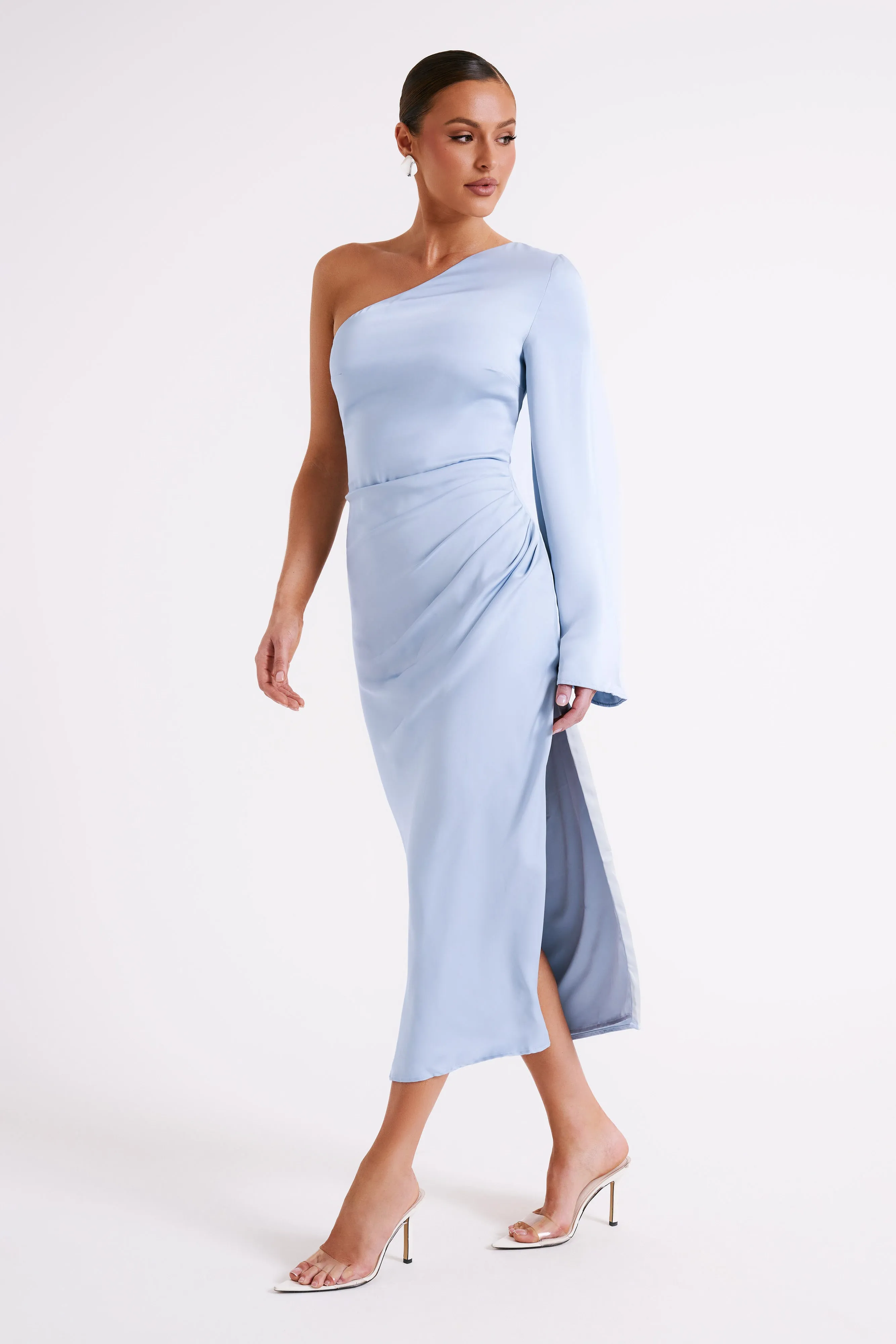 Nyomi One Shoulder Maxi Dress - Ice Blue sold by Meshki product image thumbnail 4