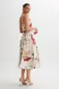Luciana Satin Midi Dress - Bella Rosa Print sold by Meshki