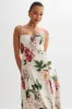 Luciana Satin Midi Dress - Bella Rosa Print sold by Meshki