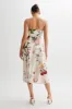 Luciana Satin Midi Dress - Bella Rosa Print sold by Meshki