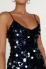 Romilly Sequin Mini Dress - Midnight Navy sold by Meshki
