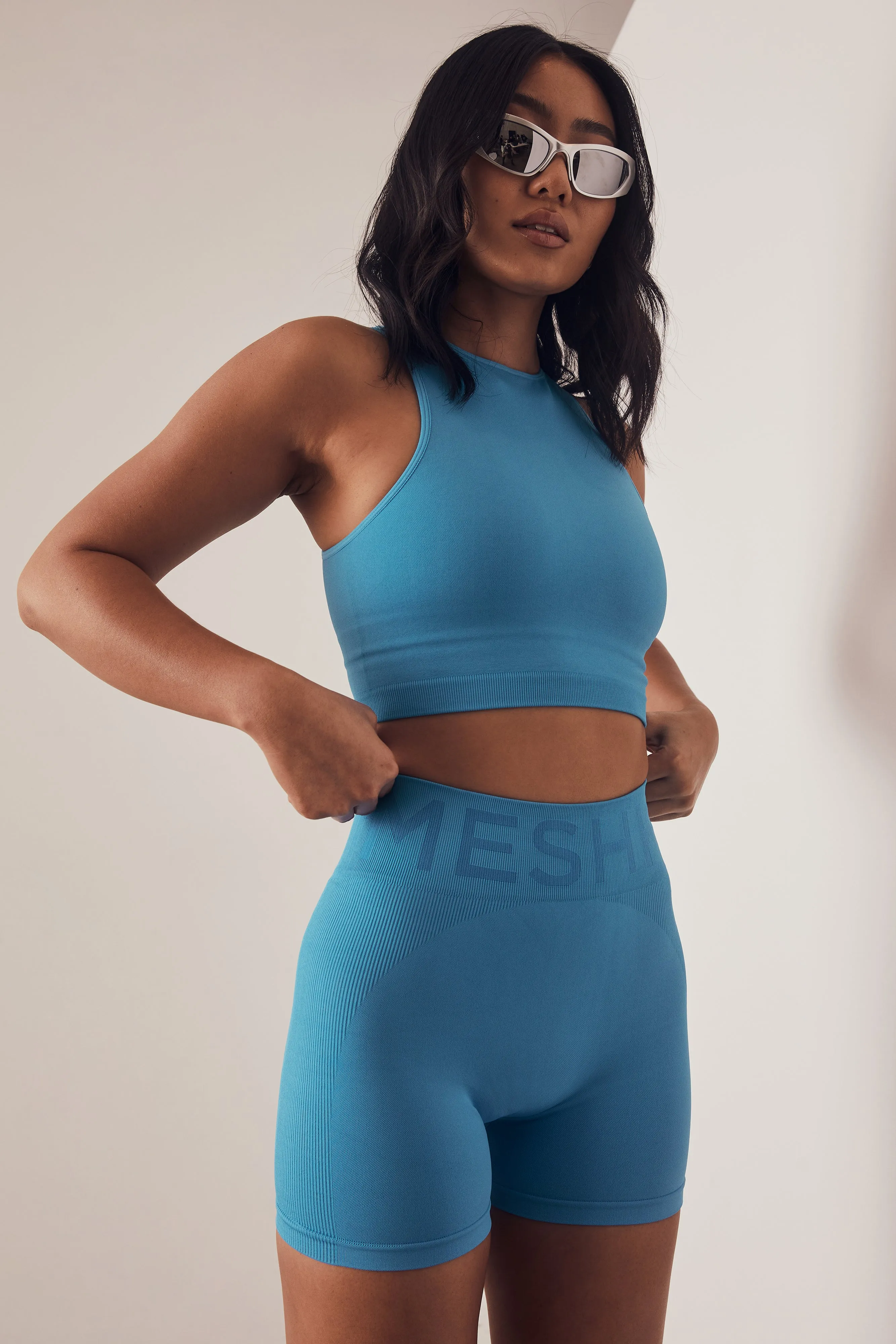 Pippa Racer Tank Top - Blue sold by Meshki product image thumbnail 2