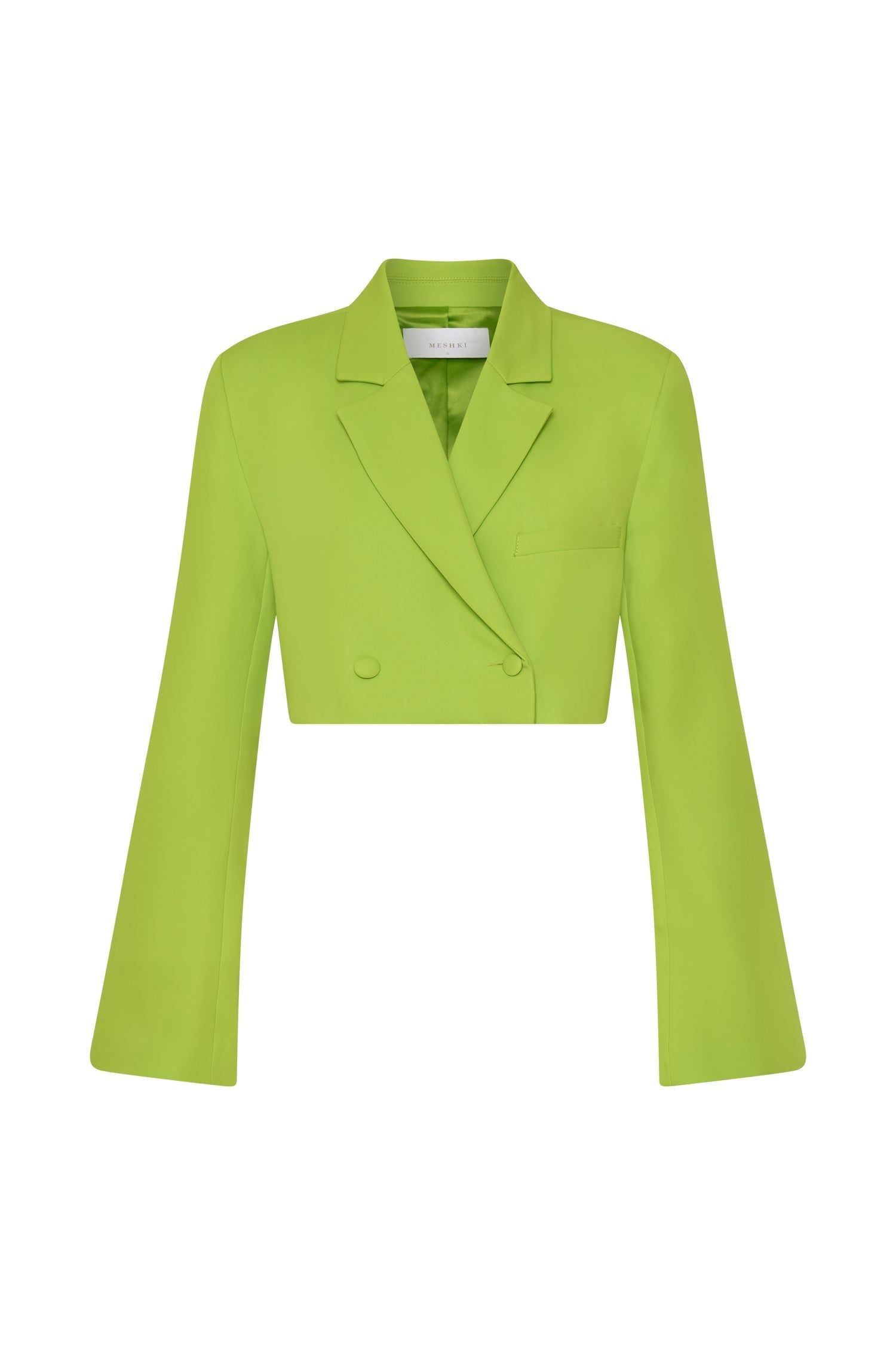Luella Flared Cropped Blazer - Lime Green sold by Meshki product image thumbnail 8
