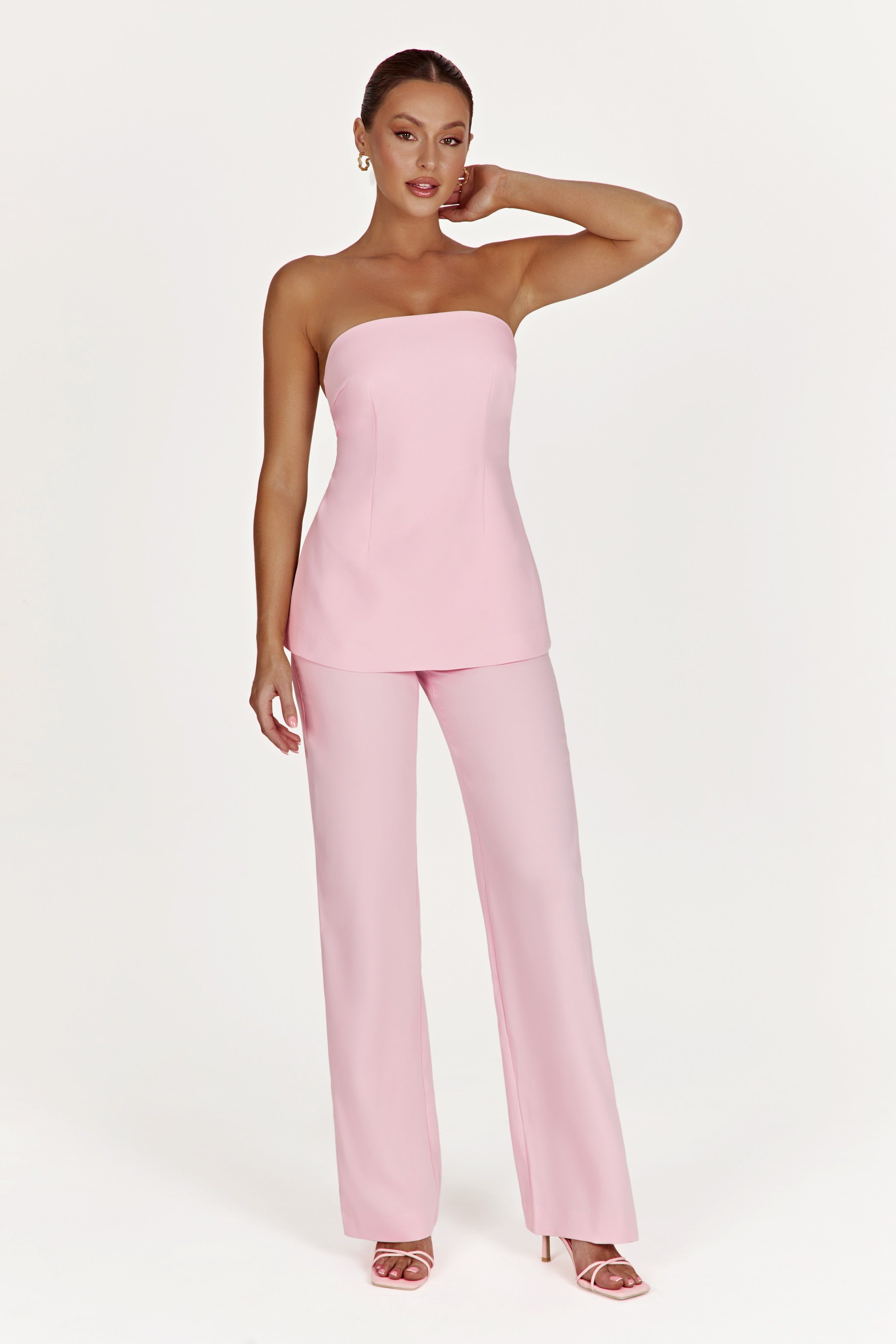 Astrid Strapless Back Tie Top - Blush Pink sold by Meshki product image thumbnail 3