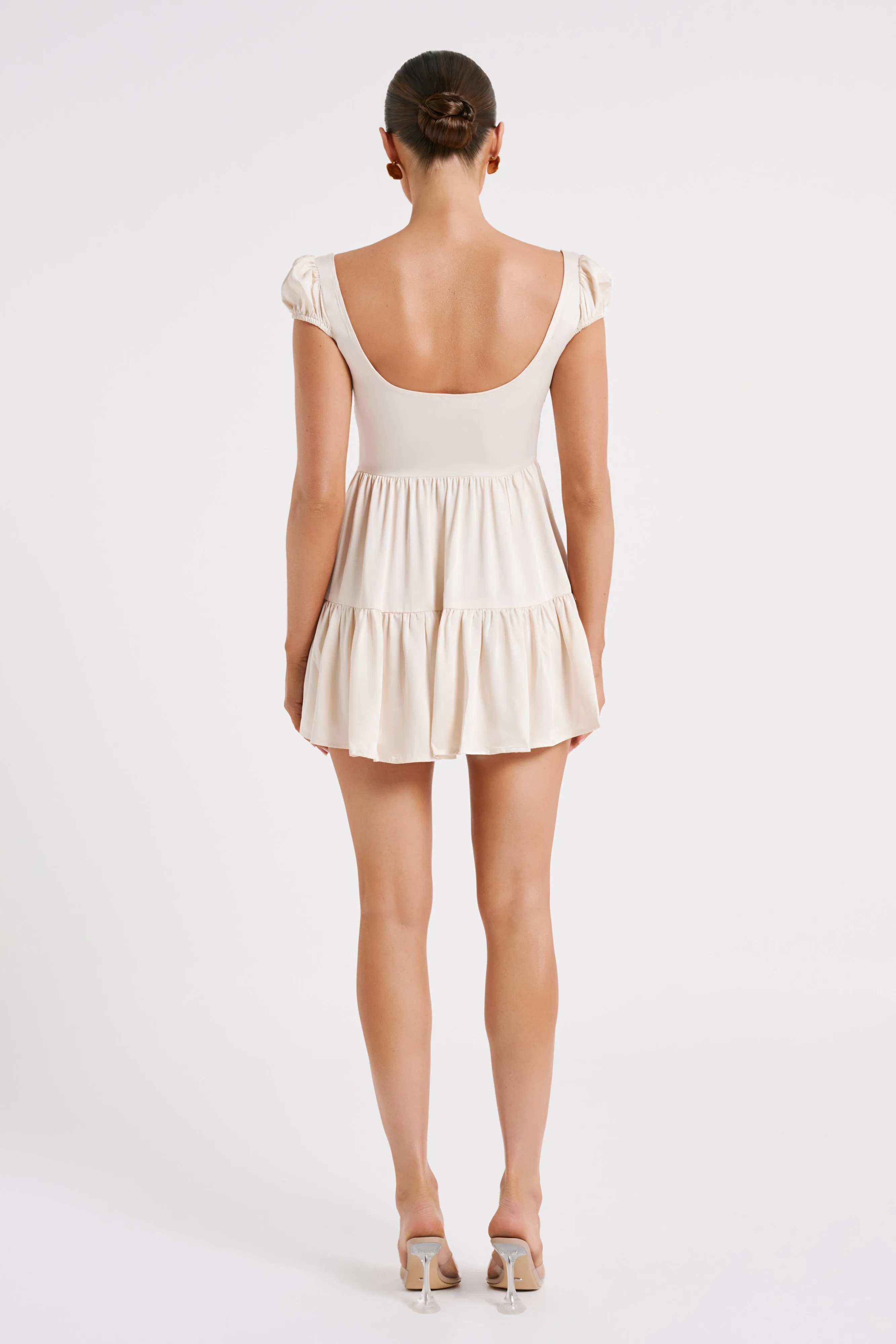 Havanna Satin Mini Dress - Sand sold by Meshki product image thumbnail 5