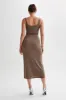 Augustine Slinky Scoop Midi Dress - Coco sold by Meshki