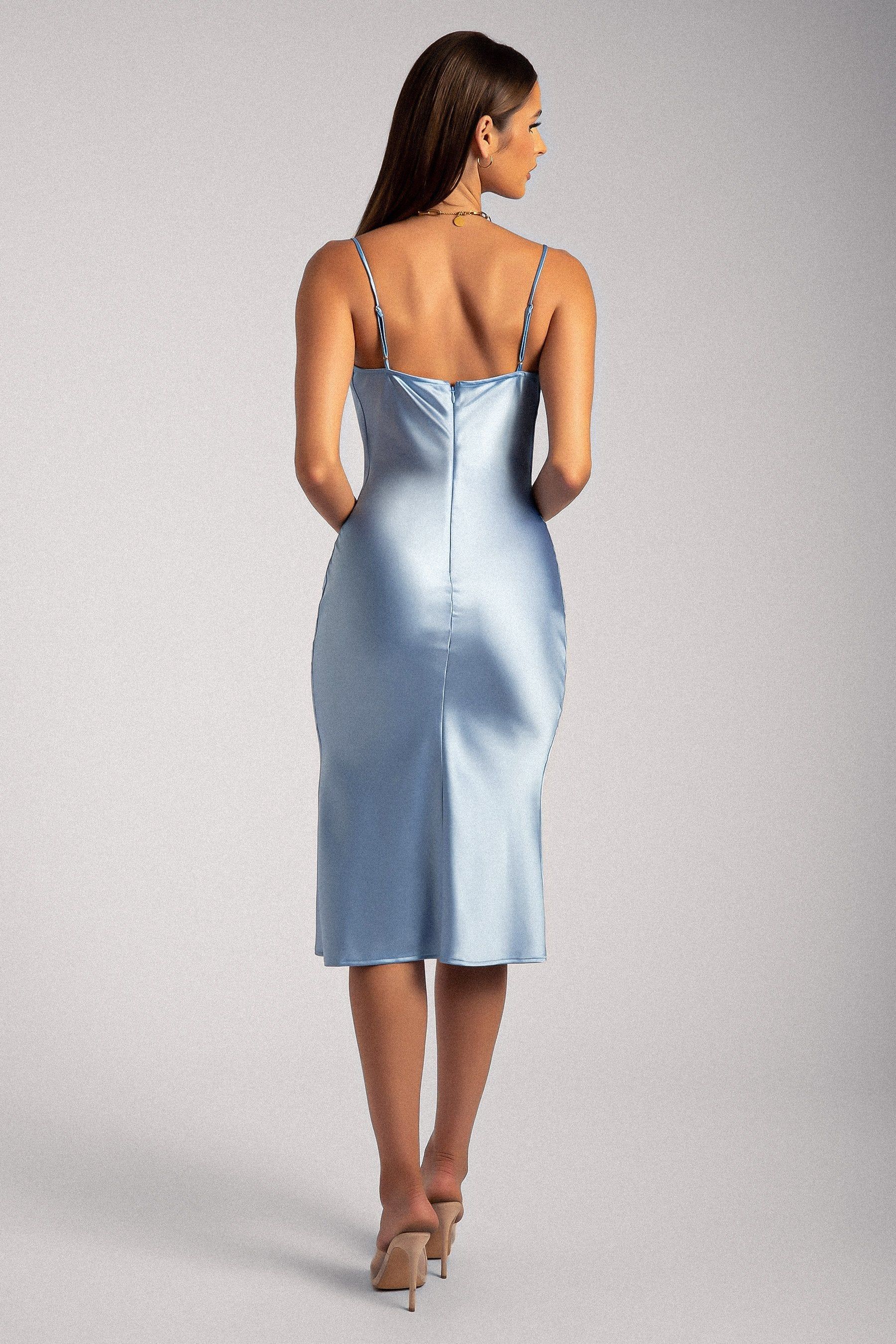 Tabitha Cowl Neck Midi Dress - Heritage Blue sold by Meshki product image thumbnail 2