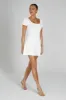 Georgia Pointelle Knit Mini Dress - White sold by Meshki