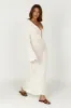 Kayleigh Crochet Fishtail Flare Sleeve Maxi Dress - White sold by Meshki