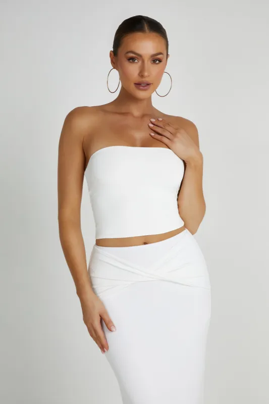 Dakota Tube Top - White sold by Meshki