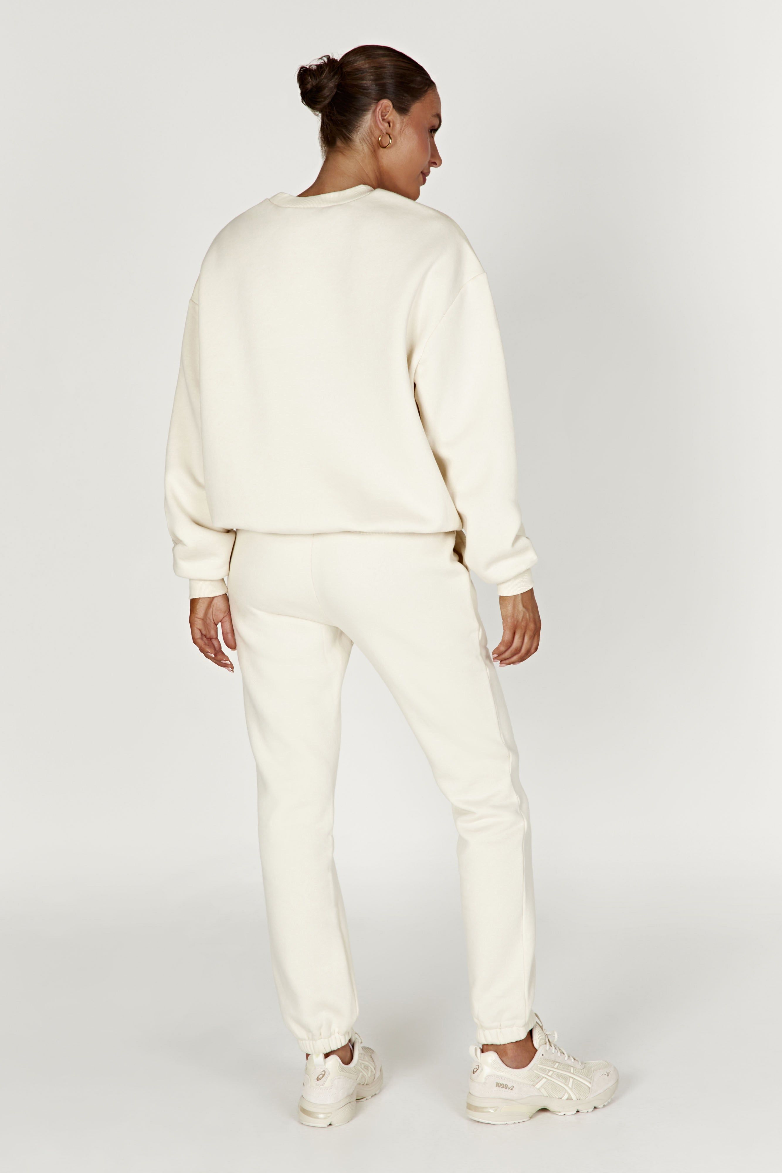 Emery Embossed Fleeceback Joggers - Bone sold by Meshki product image thumbnail 6