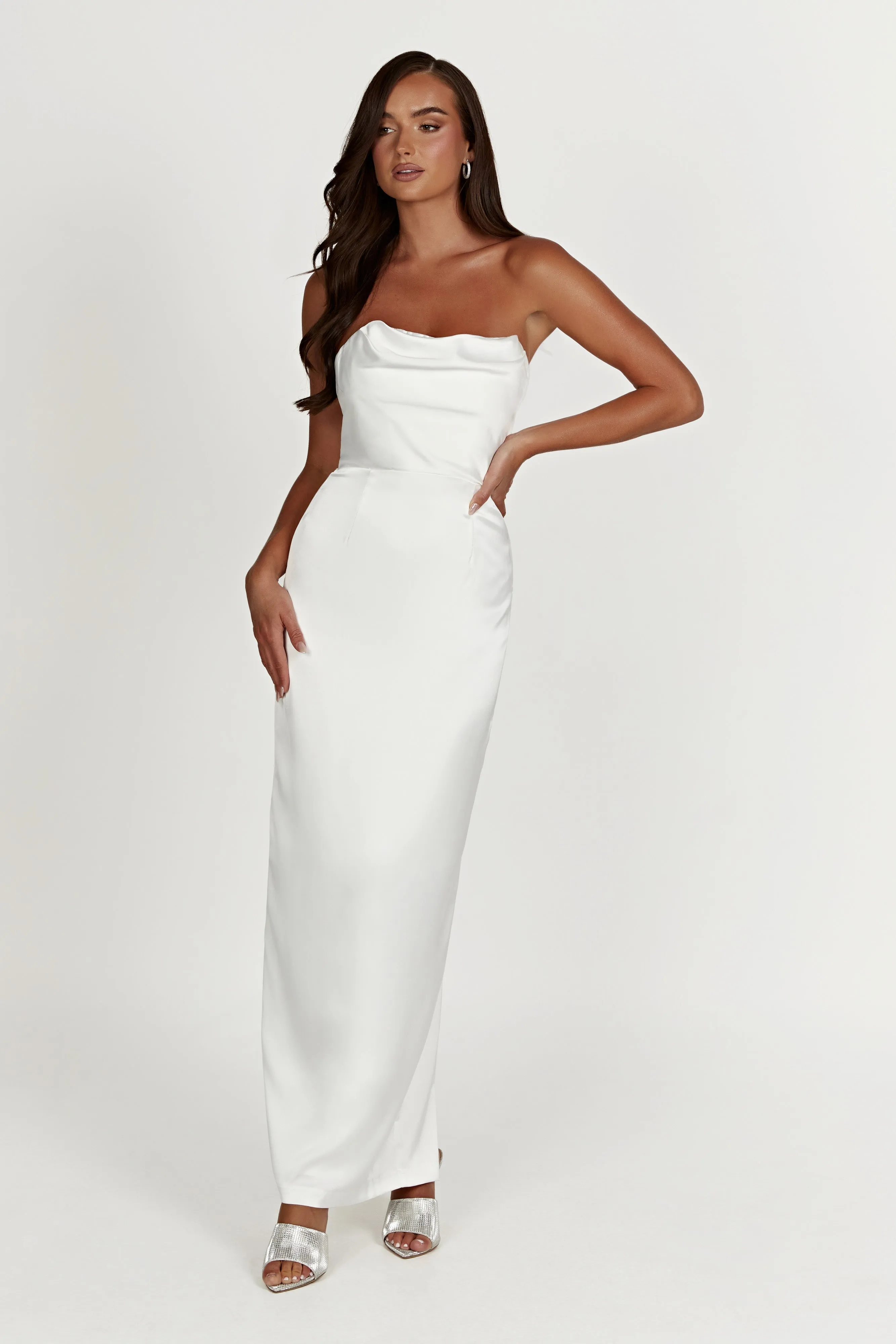 Alanis Strapless Maxi Dress - White sold by Meshki product image thumbnail 4