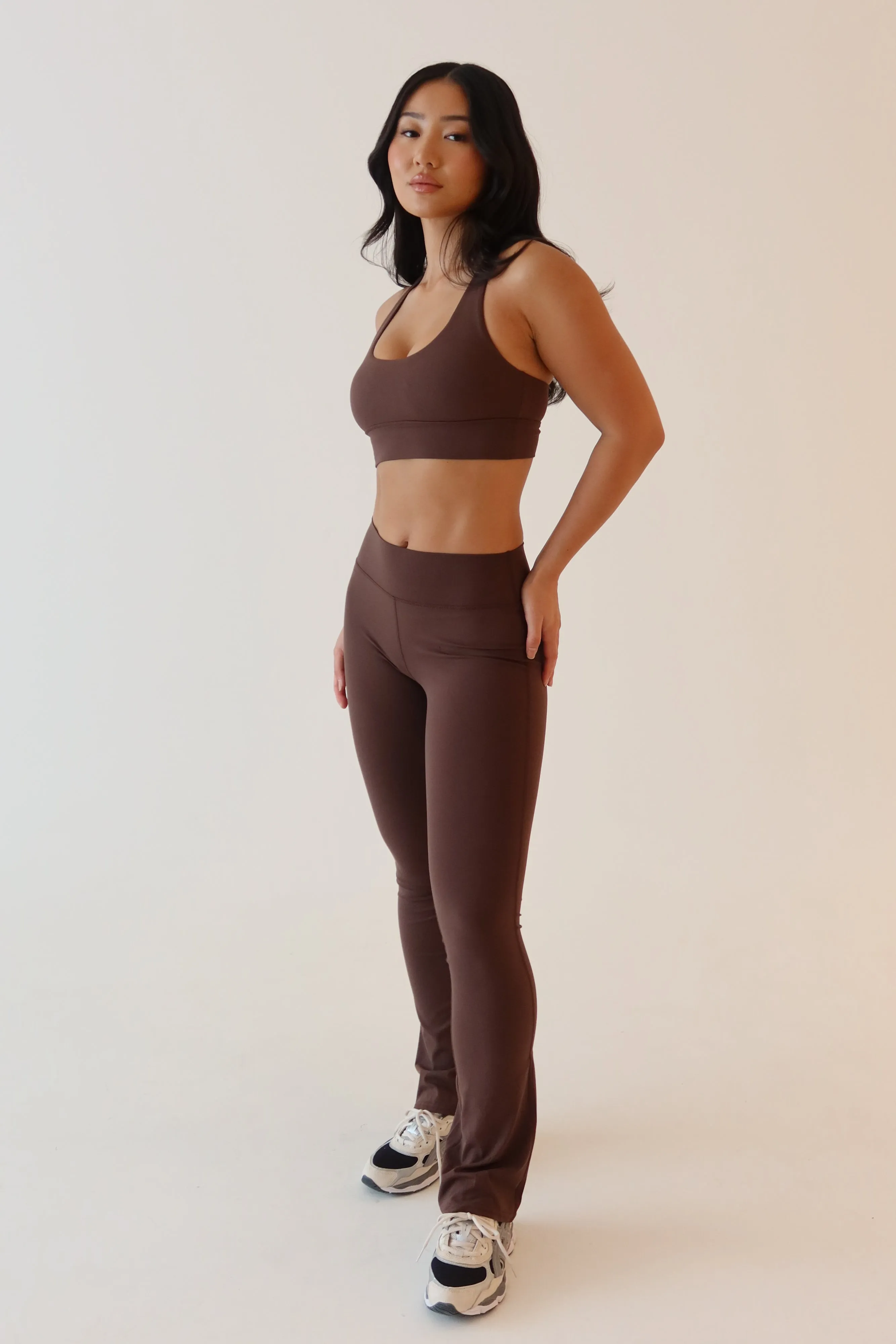 Thea Racerback Crop Top - Dark Chocolate sold by Meshki product image thumbnail 2