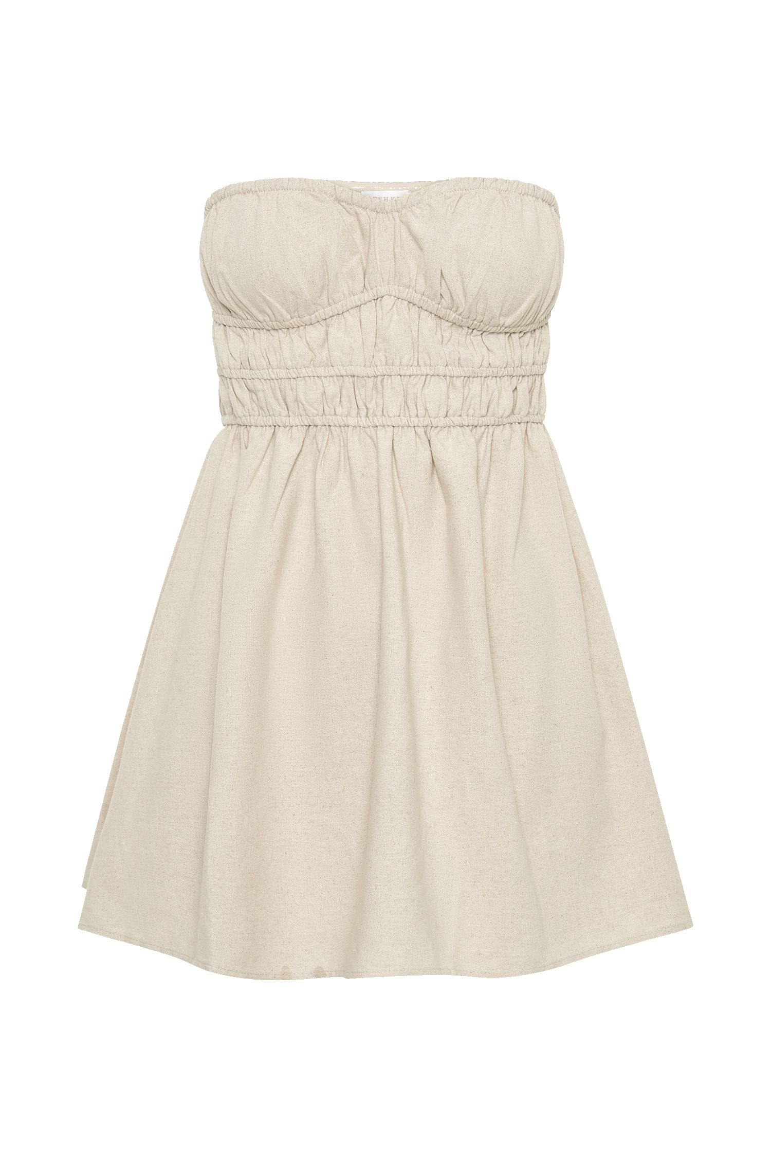 Eloise Strapless Linen Mini Dress - Natural sold by Meshki product image thumbnail 11
