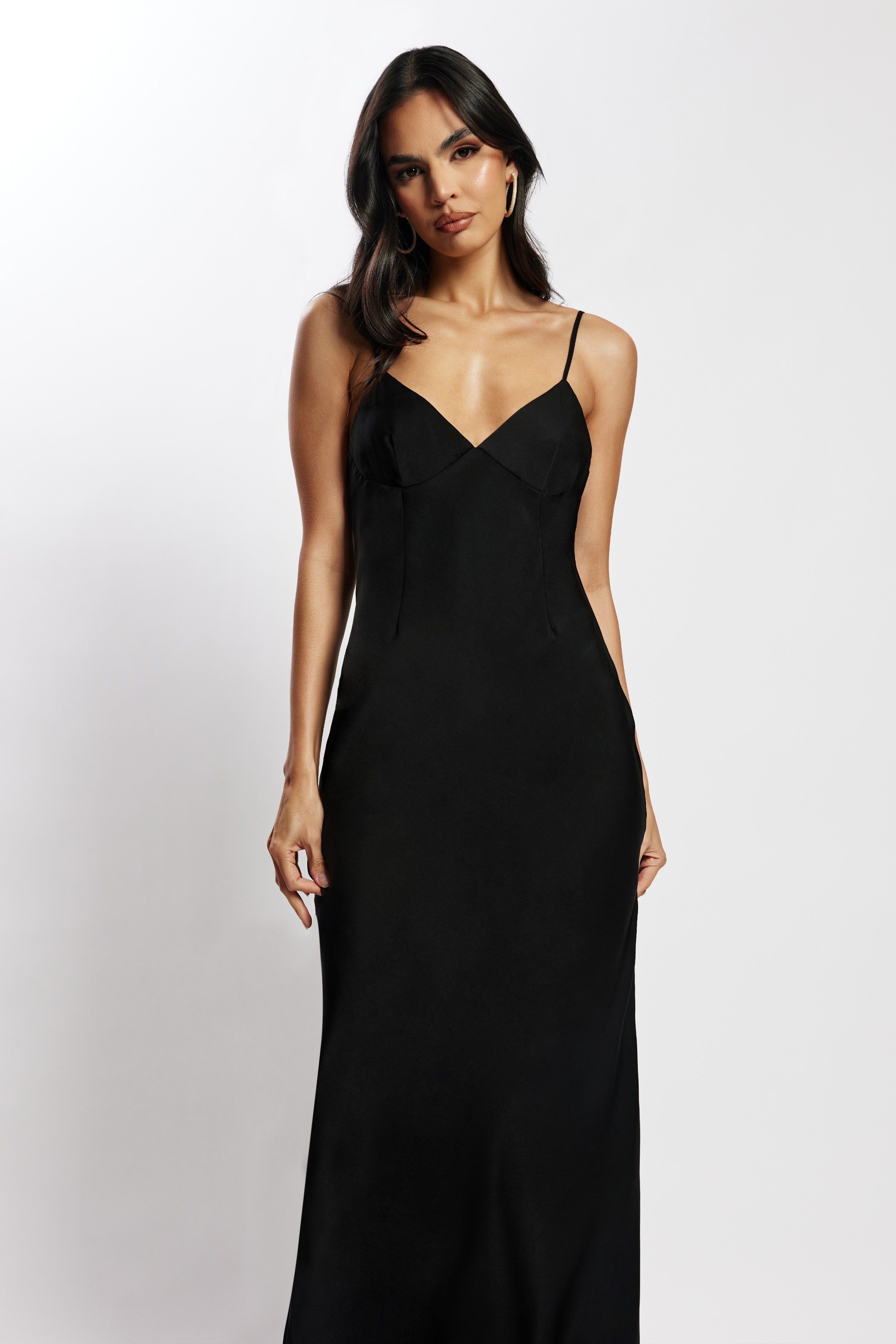 Baily Satin Maxi Dress - Black sold by Meshki product image thumbnail 5