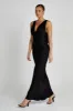 Angelique Satin Cowl Back Maxi Dress - Black sold by Meshki