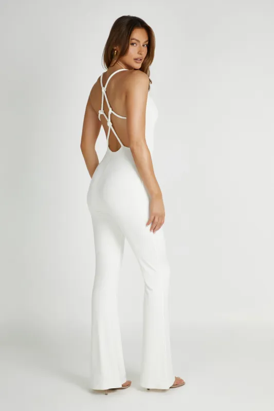 Brinley Slinky Jersey Jumpsuit - White sold by Meshki