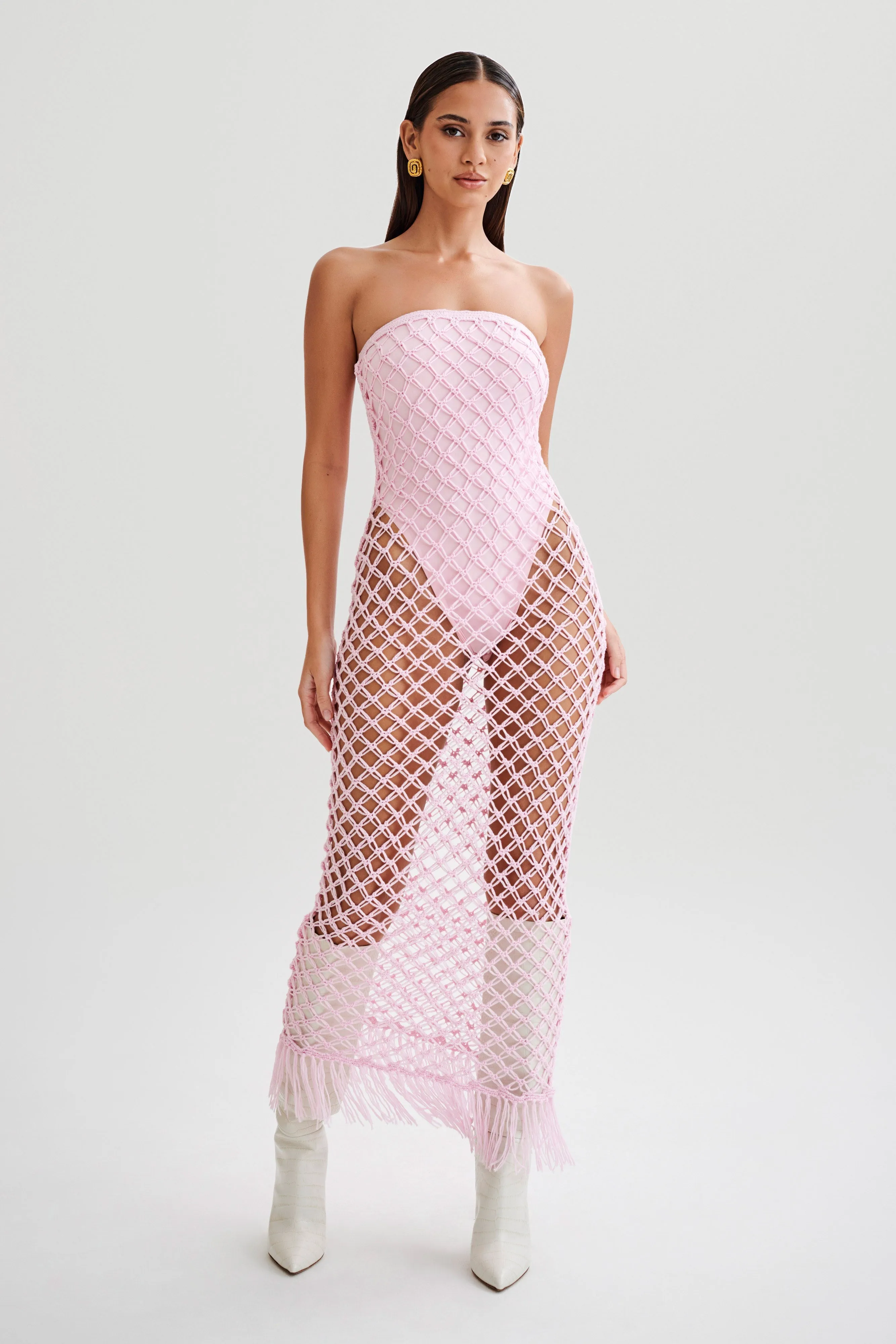 Prudence Knit Midi Dress - Candy Pink sold by Meshki product image thumbnail 4