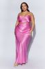 Poppy Satin Maxi Skirt - Pink sold by Meshki