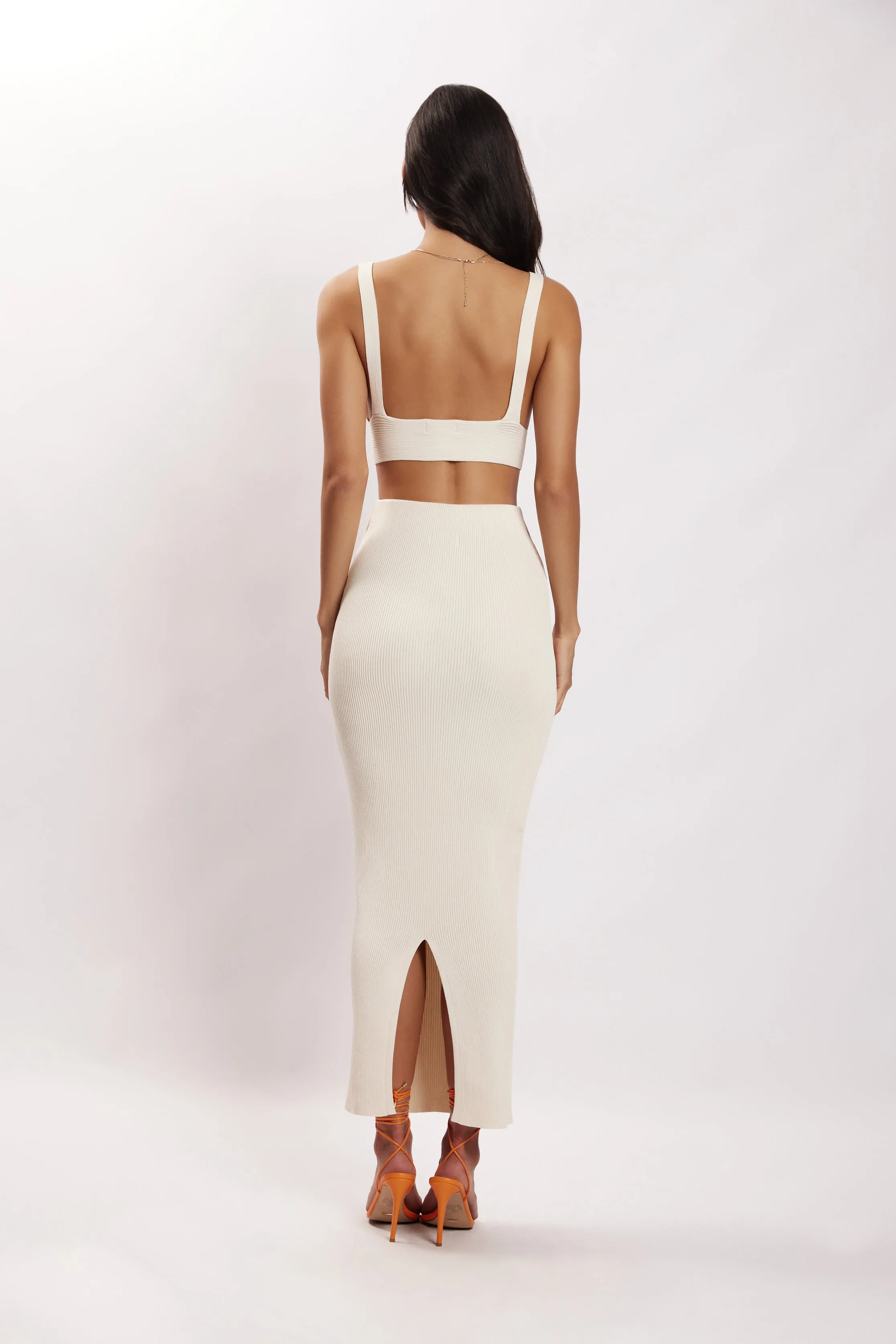 Kaesha Twist Front Knit Top - Bone sold by Meshki product image thumbnail 2