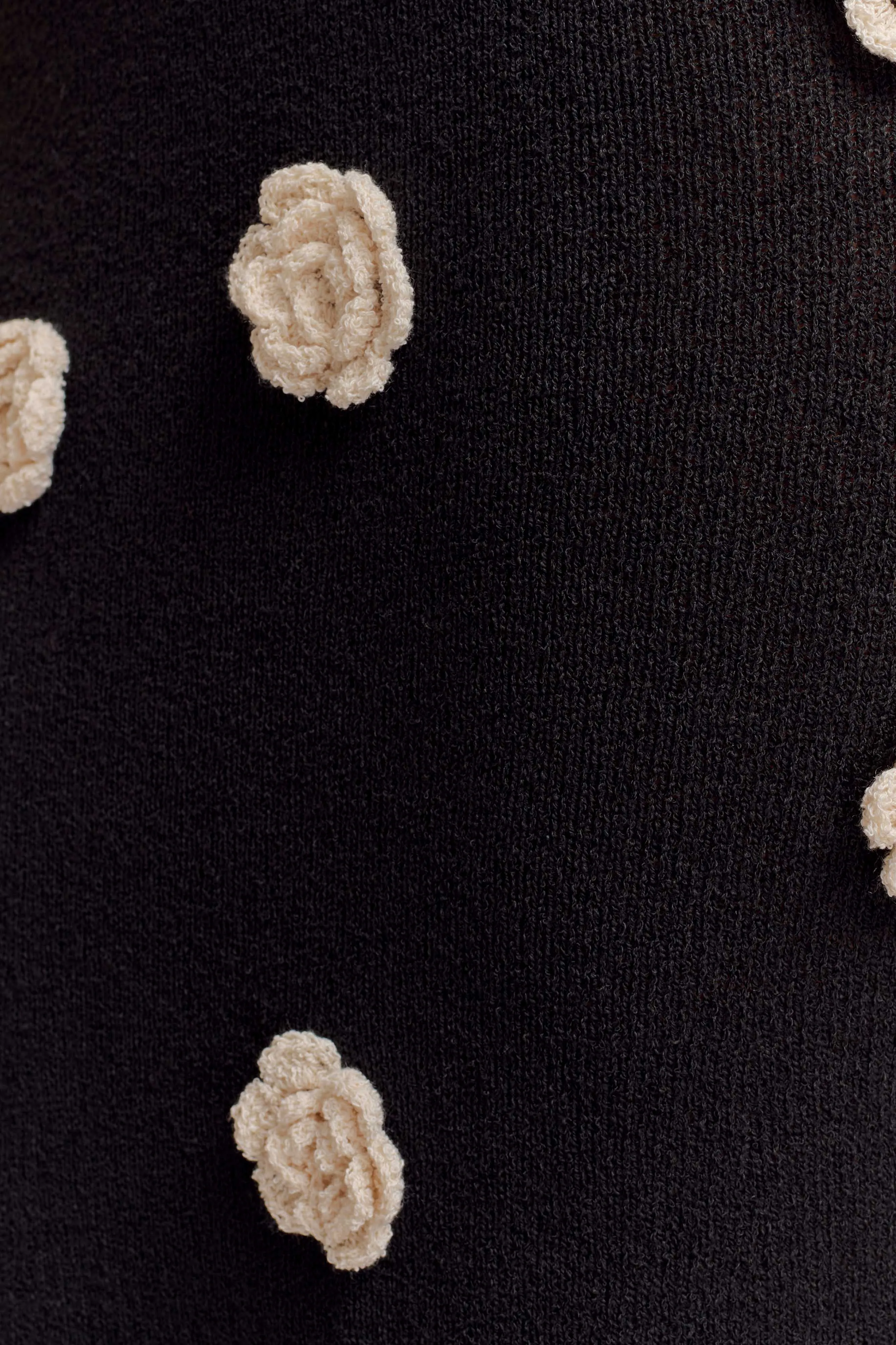 Suki Knit Maxi Dress With Flowers - Black/White sold by Meshki product image thumbnail 5