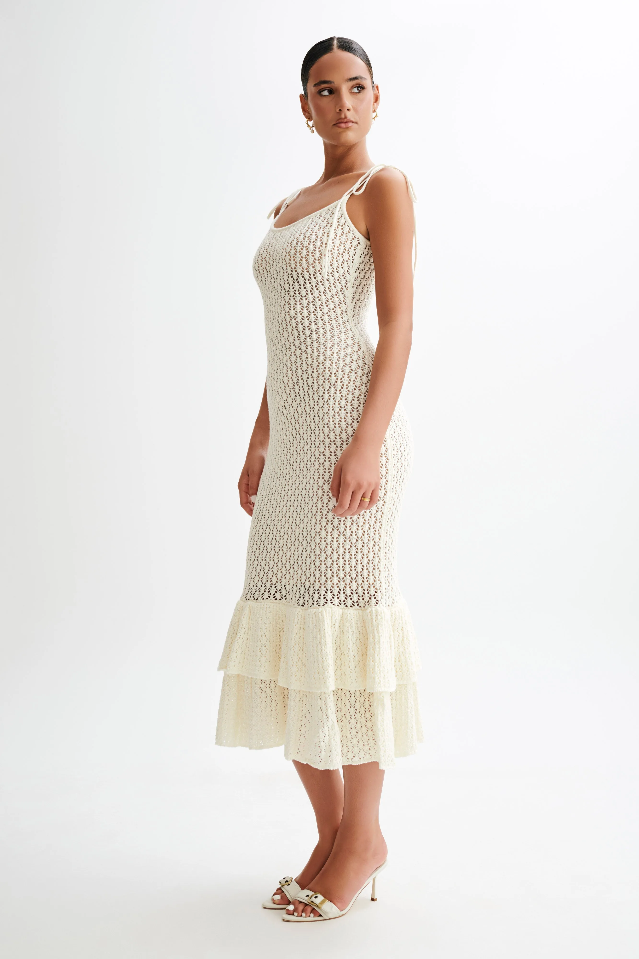 Bianca Knit Midi Dress - Ivory sold by Meshki product image thumbnail 2