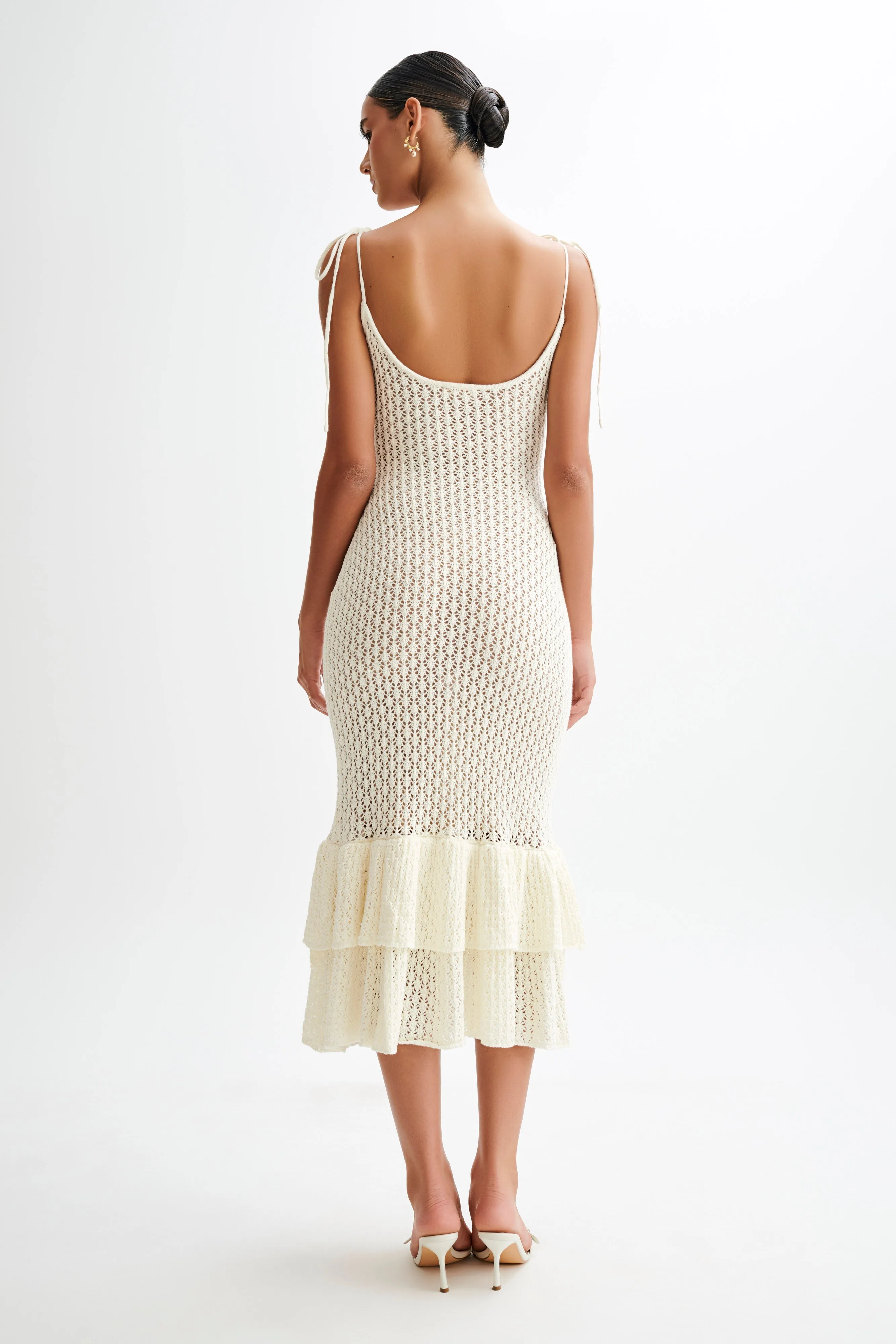 Bianca Knit Midi Dress - Ivory sold by Meshki product image thumbnail 3