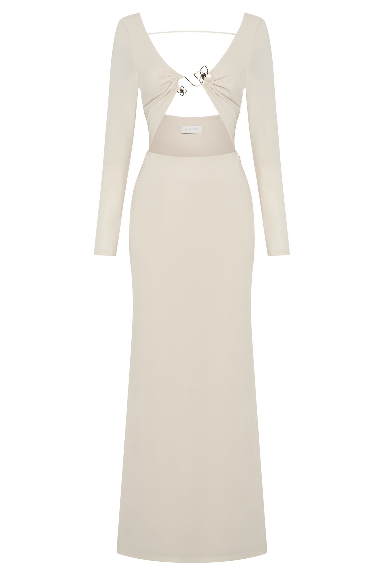Mehlika Cut Out Maxi Dress With Hardware - Bone sold by Meshki product image thumbnail 9