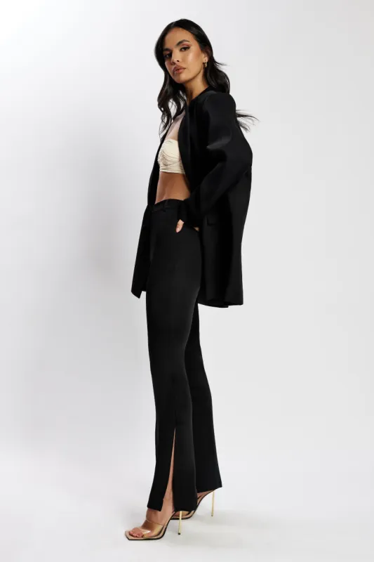 Arabella Flared Split Side Pants - Black sold by Meshki