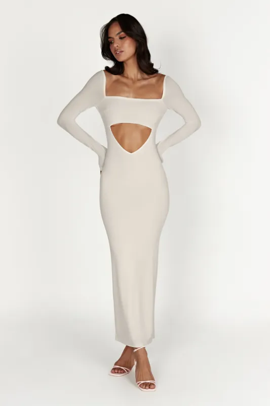 Ashleigh Cut Out Bandeau Maxi Dress - Bone made by Meshki