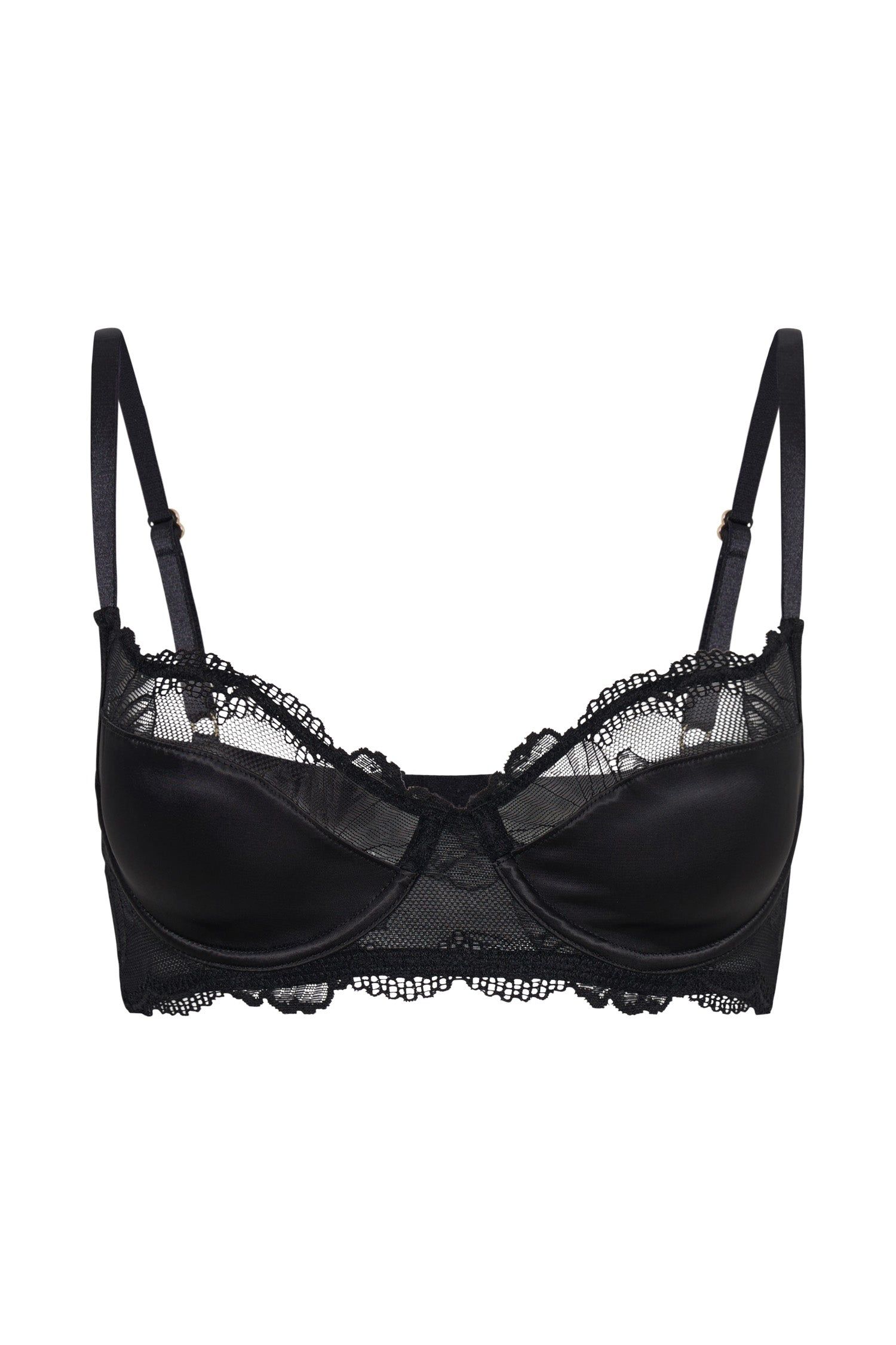 Posie Satin Lace Demi Bra - Black sold by Meshki product image thumbnail 9