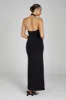Kimberley Recycled Nylon Halter Maxi Dress - Black sold by Meshki