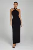 Kimberley Recycled Nylon Halter Maxi Dress - Black sold by Meshki