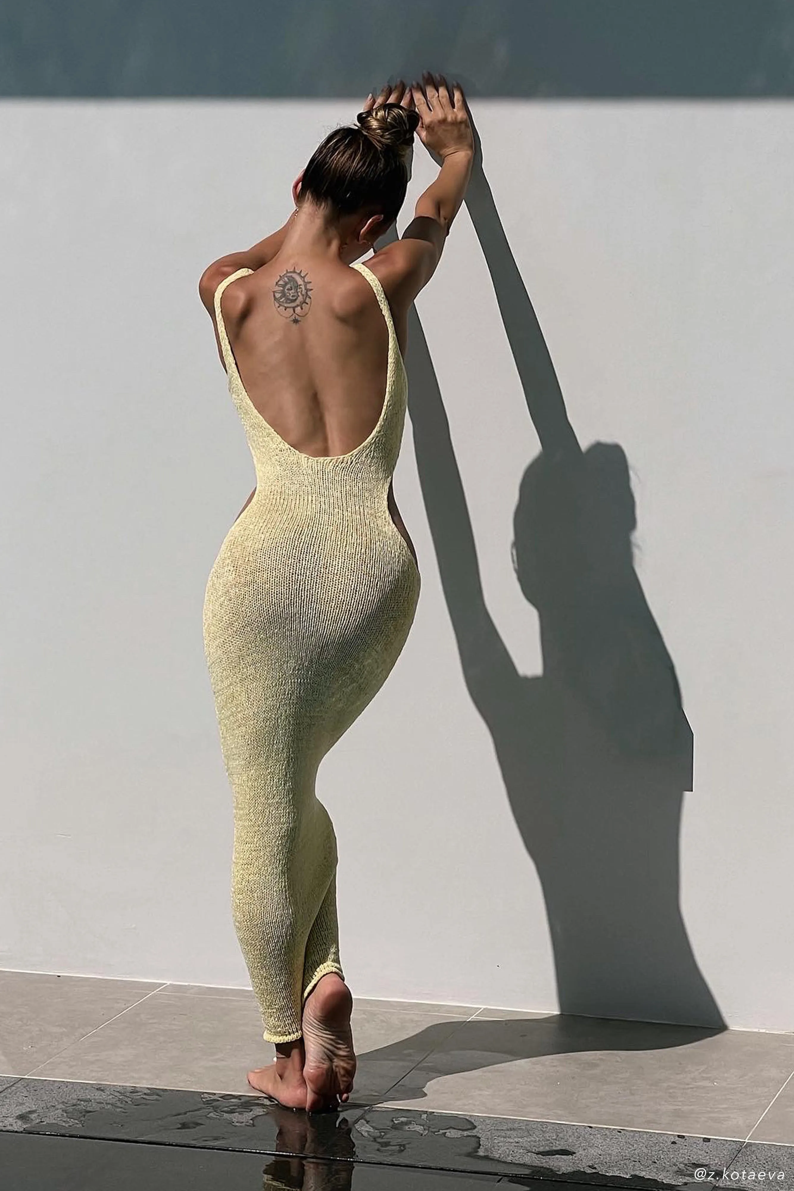 Shae Scoop Neck Knit Midi Dress - Lemon sold by Meshki