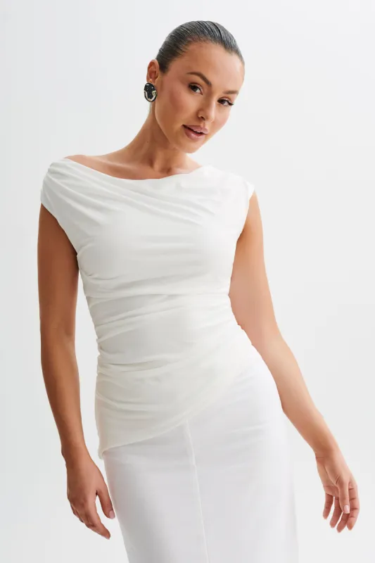 Prianyka Slinky Sleeveless Top - White sold by Meshki