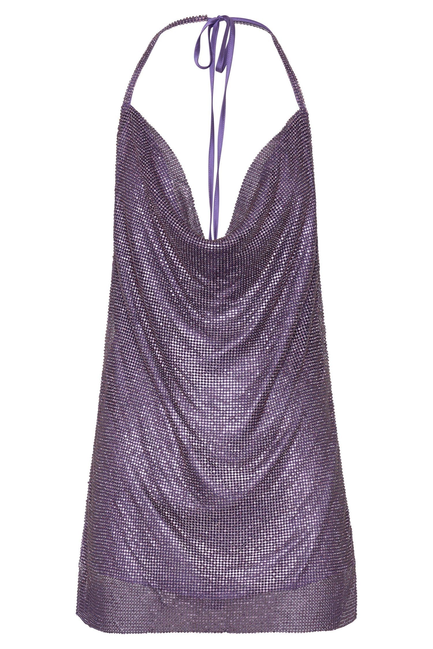 Siya Halter Glomesh Mini Dress - Purple sold by Meshki product image thumbnail 10