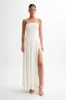 Maureen Cotton Shirring Maxi Dress - Ivory sold by Meshki
