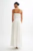 Maureen Cotton Shirring Maxi Dress - Ivory sold by Meshki