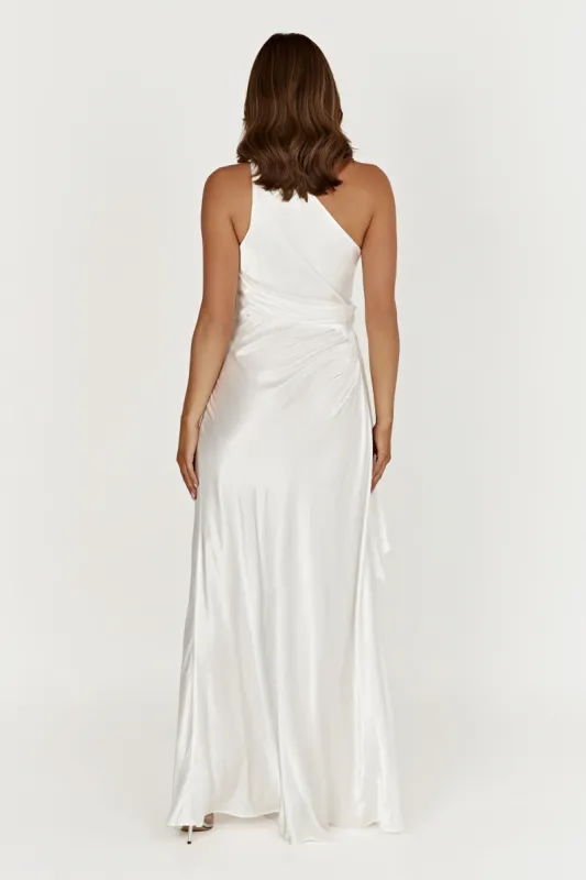 calliope one shoulder maxi dress Calliope One Shoulder Maxi Dress - White
