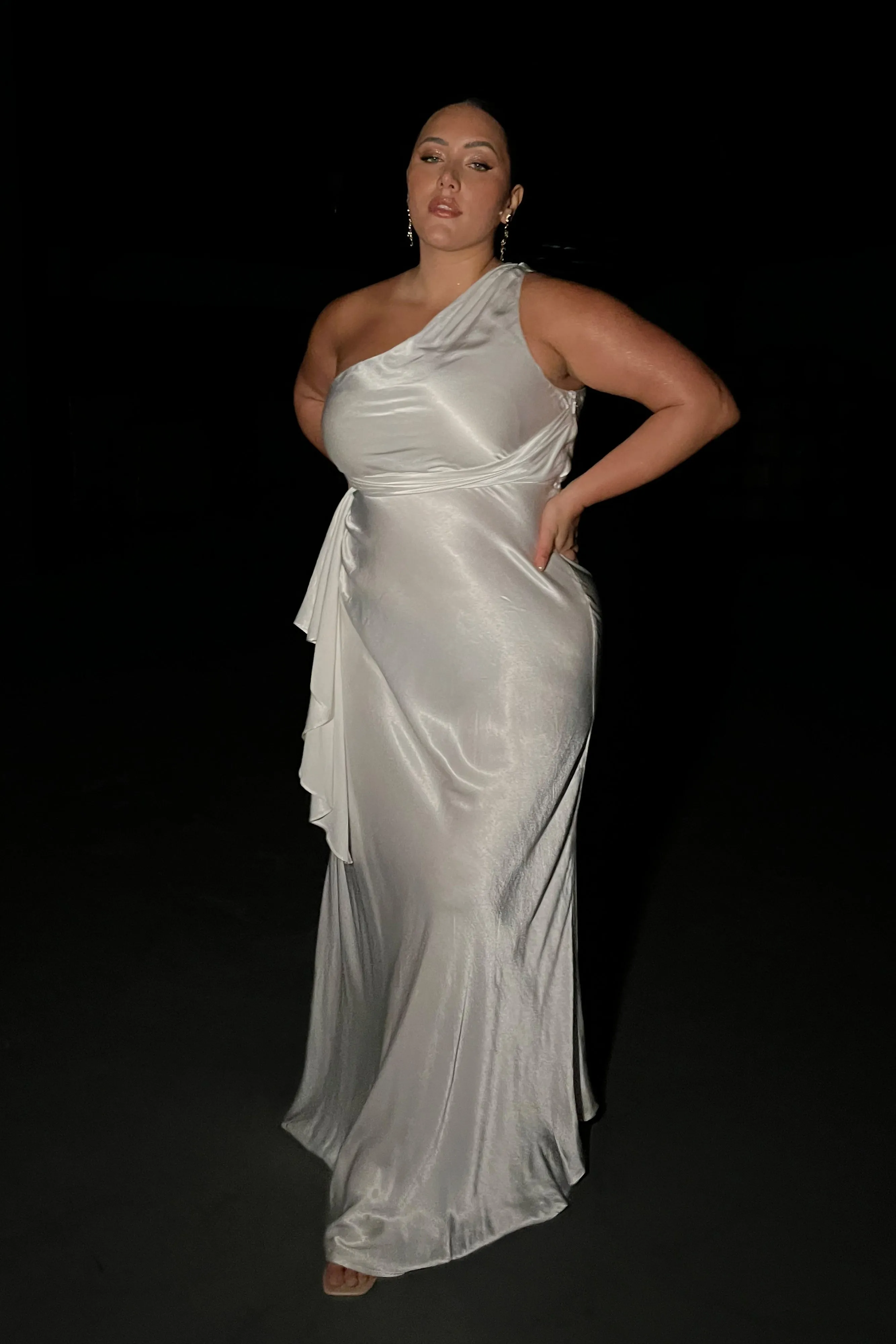 Calliope One Shoulder Maxi Dress - White sold by Meshki product image thumbnail 3