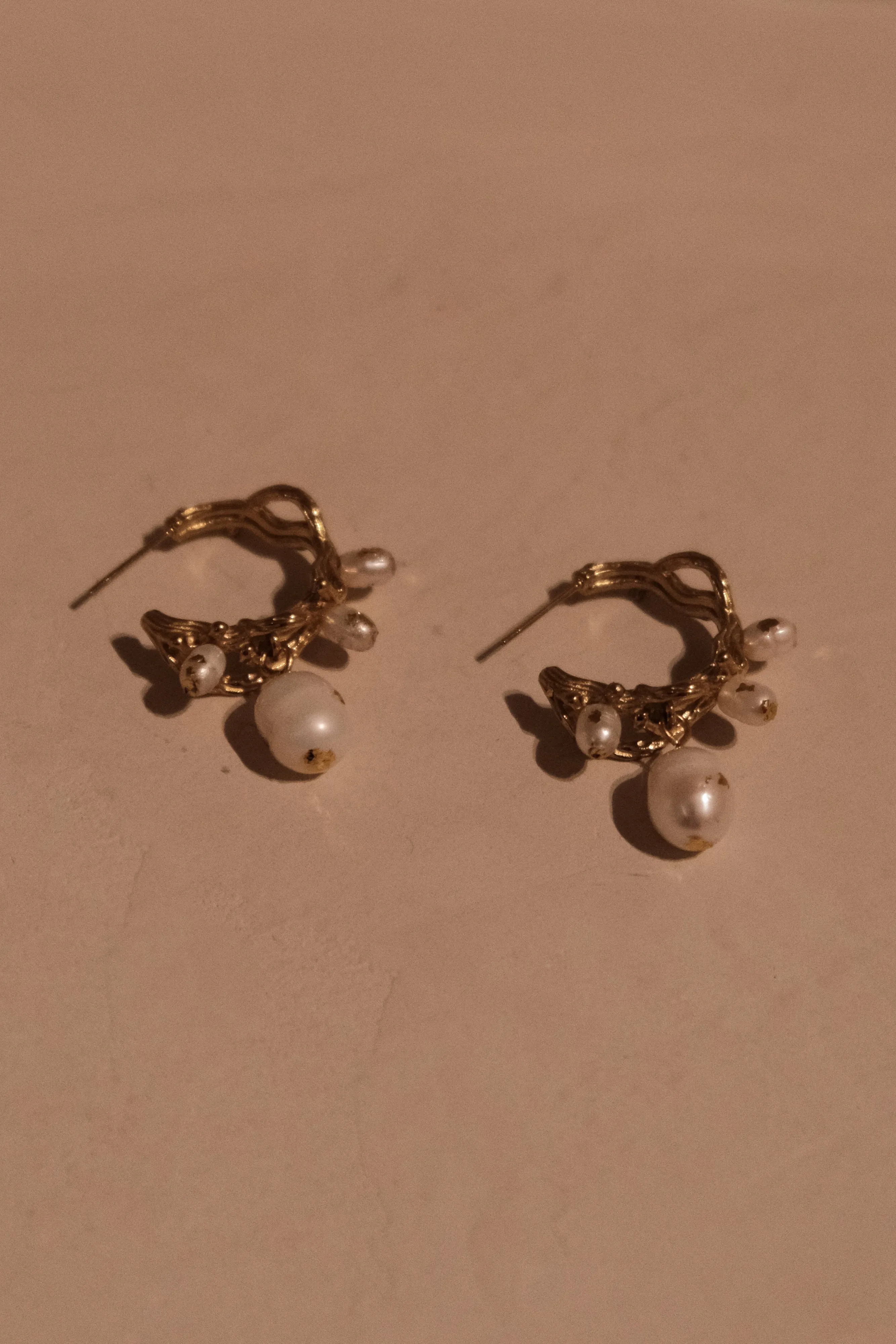 Nixie Pearl C Hoop Earrings - Pearl sold by Meshki product image thumbnail 3