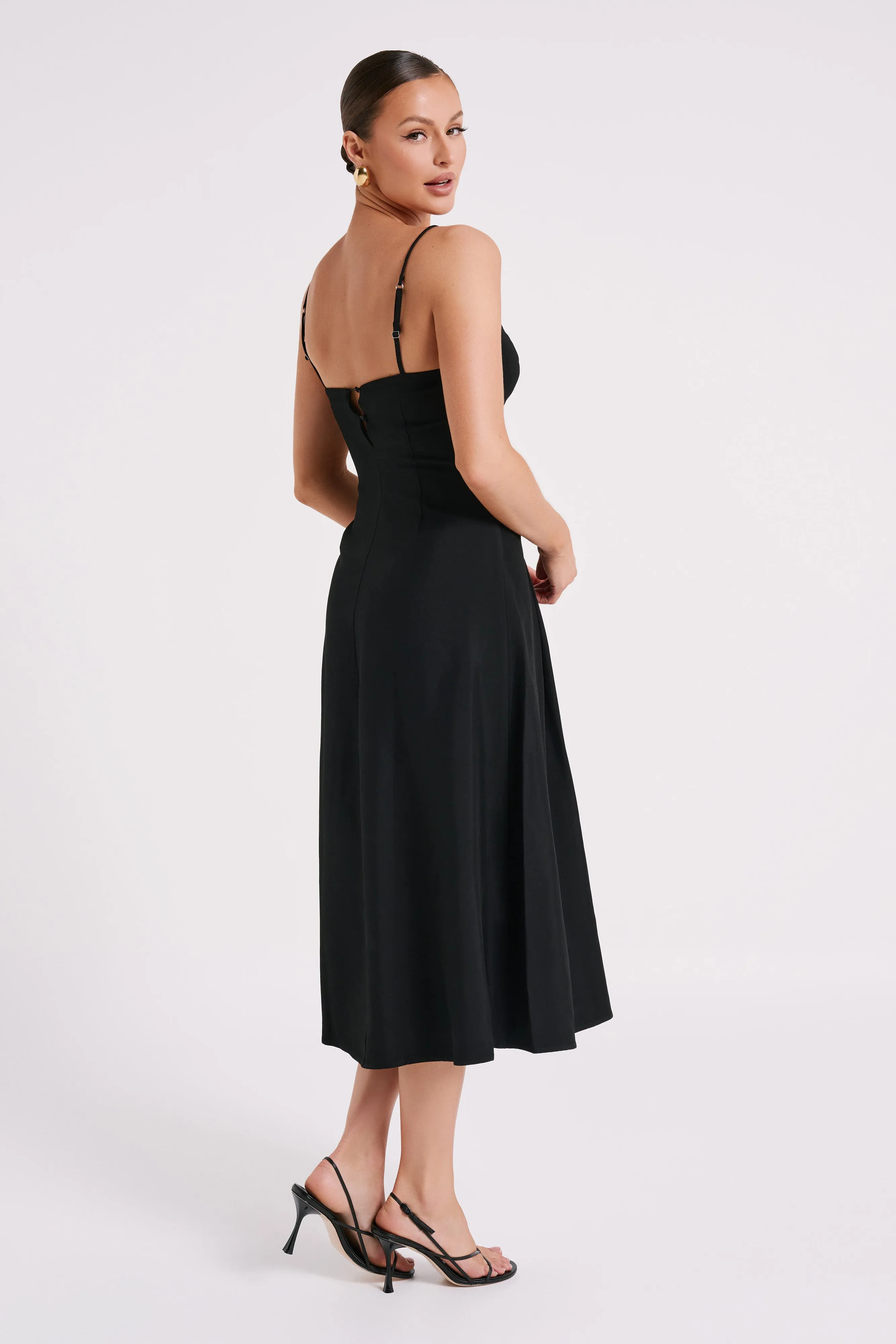 Alaina A-Line Midi Dress - Black sold by Meshki product image thumbnail 3