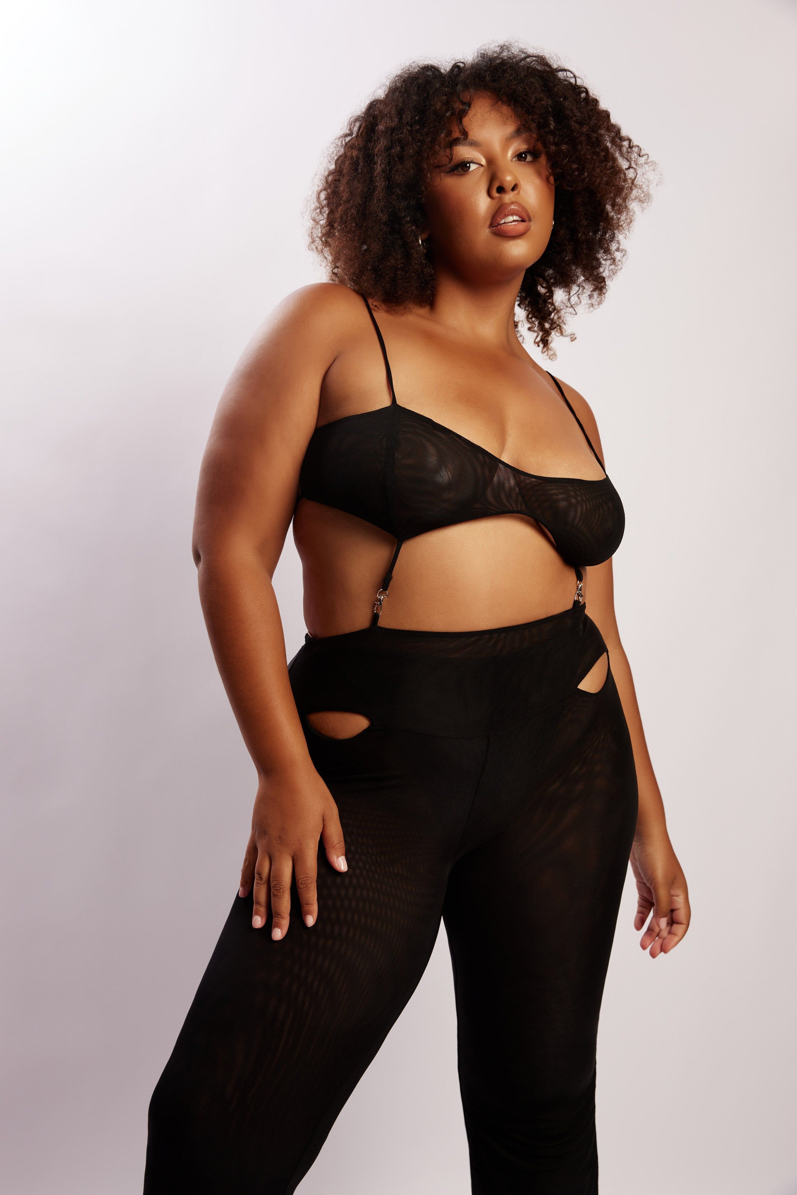 Celeste Mesh Two Piece Jumpsuit - Black sold by Meshki product image thumbnail 9