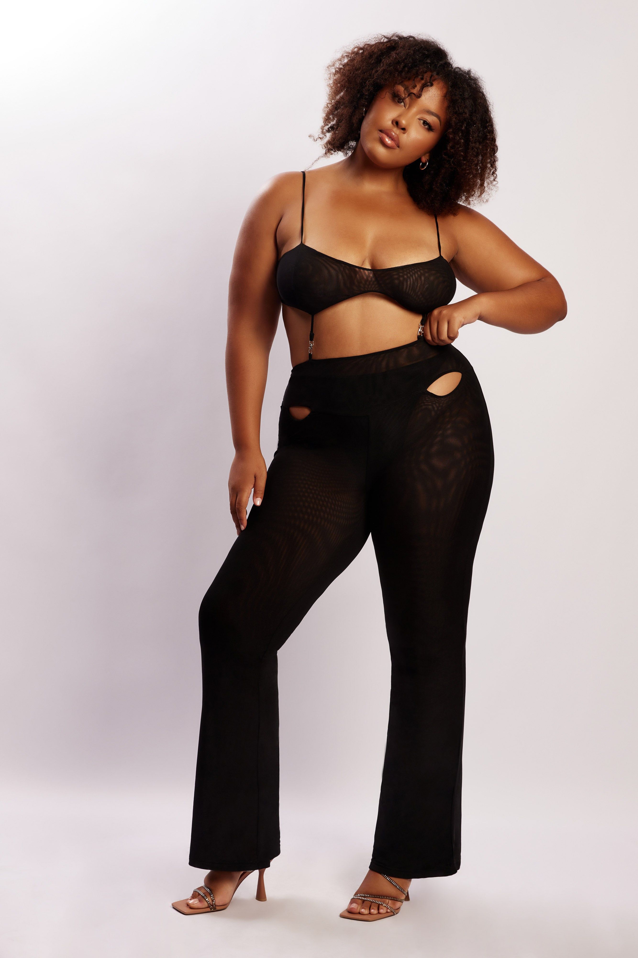 Celeste Mesh Two Piece Jumpsuit - Black sold by Meshki product image thumbnail 4